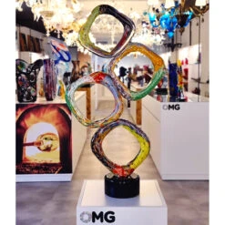 Rubik Cube Sculpture - Colorful - Original Murano Glass OMG -Life Store sculpture original murano glass omg rubik gemetric5