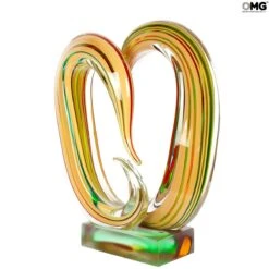 Ocher Waves - Sculpture - Original Murano Glass OMG -Life Store sculpture original murano glass venetian omg fill3