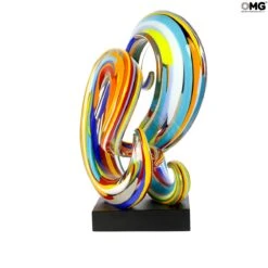 Wave Rainbow Abstract - Sculpture - Original Murano Glass OMG -Life Store sculpture original murano glass venetian omg mars320