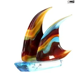 Exclusive - Sail Boat - Sculpture - Original - Murano - Glass -Life Store sculpture original murano glass venetian omg sailboat1
