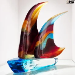 Exclusive - Sail Boat - Sculpture - Original - Murano - Glass -Life Store sculpture original murano glass venetian omg sailboat6