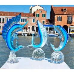 Dolphin On Base - Sculpture - Original Murano Glass OMG -Life Store set fish sea original murano glass omg93