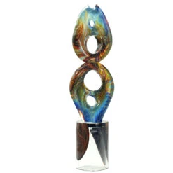 Sing - Abstract Sculpture In Chalcedony - Original Murano Glass OMG -Life Store sing abstract sculpture original murano glass omg3
