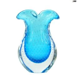 Vase Campanula Baleton - Light Blue Sommerso - Original Murano Glass OMG