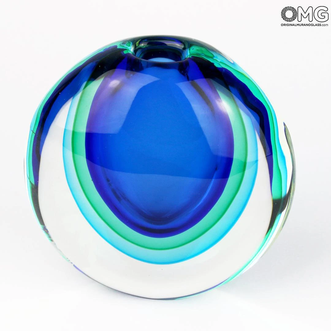 Vase Egg Light Blue - Sommerso - Original Murano Glass OMG 5 Vase Egg Light Blue - Sommerso - Original Murano Glass OMG - Image 3