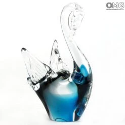 Swan - Submerged - Original Murano Glass OMG -Life Store submerged swan light blue murano glass 2