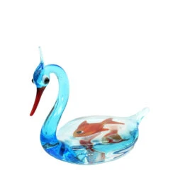 Swan With Fish - Original Murano Glass OMG -Life Store swan lume fish original murano glass omg1