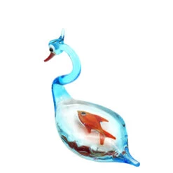 Swan With Fish - Original Murano Glass OMG -Life Store swan lume fish original murano glass omg2