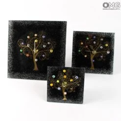 Table Clock - The Tree Of Life - Original Murano Glass OMG -Life Store table clock black murano glass omg tris 3