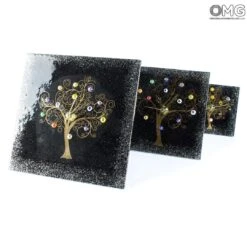 Table Clock - The Tree Of Life - Original Murano Glass OMG -Life Store table clock black murano glass omg tris 4