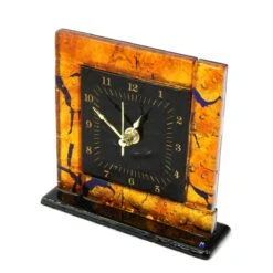 Table Desk Shelf Table Clock - Amber - Murano Glass Watch -Life Store table desk clock original murano glass omg3