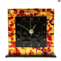 Table Desk Shelf Clock - Red - Original Murano Glass OMG