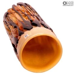 Terra Di Siena - Vase - Original Murano Glass -Life Store terra di siena tube vase amber original murano glass 5