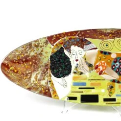 The Kiss Plate - Klimt Tribute - Oval -Life Store thre kiss klimt oval plate murano glass 2
