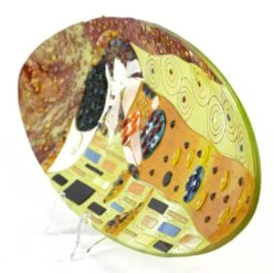 The Kiss Plate - Klimt Tribute - Oval -Life Store thre kiss klimt oval plate murano glass 4