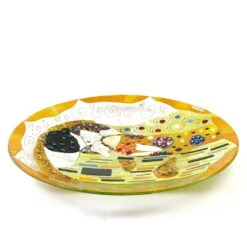The Kiss Plate - Klimt Tribute - Round Big -Life Store thre kiss klimt round plate murano glass 4