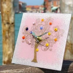 Table Clock - The Tree Of Life - Original Murano Glass OMG -Life Store tree of life external murano glass pink