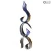 Triple Ribbon - Chalcedony Sculpture - Original Murano Glass OMG -Life Store triple chalcedony ribbon original murano glass 99