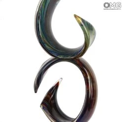 Triple Ribbon - Chalcedony Sculpture - Original Murano Glass OMG -Life Store triple ribbon particular murano glass 3
