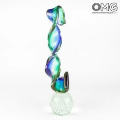 Stripe - Blue - Original Murano Glass OMG 10 Stripe - Blue - Original Murano Glass OMG -Life Store two colors ribbon murano glass 3