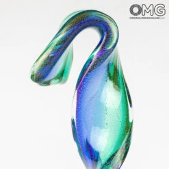 Stripe - Blue - Original Murano Glass OMG 12 Stripe - Blue - Original Murano Glass OMG -Life Store two colors ribbon murano glass 6