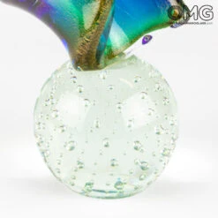 Stripe - Blue - Original Murano Glass OMG 13 Stripe - Blue - Original Murano Glass OMG -Life Store two colors ribbon murano glass 7