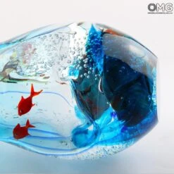 Fish Vase - Sommerso Technique - Original Murano Glass Omg -Life Store vase aquarium murano glass omg dett22