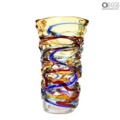 Harlequin Vase - Curvy Vase - Original Murano Glass
