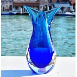 Vase Fish - Blue Sommerso - Original Murano Glass OMG -Life Store vase fish original murano glass omg