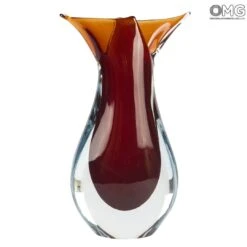 Vase Fish - Red Sommerso - Original Murano Glass OMG