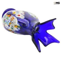 Gabbiano Blue - Vase - Murano Glass Millefiori -Life Store vase peak blue original murano glass venetian omg19