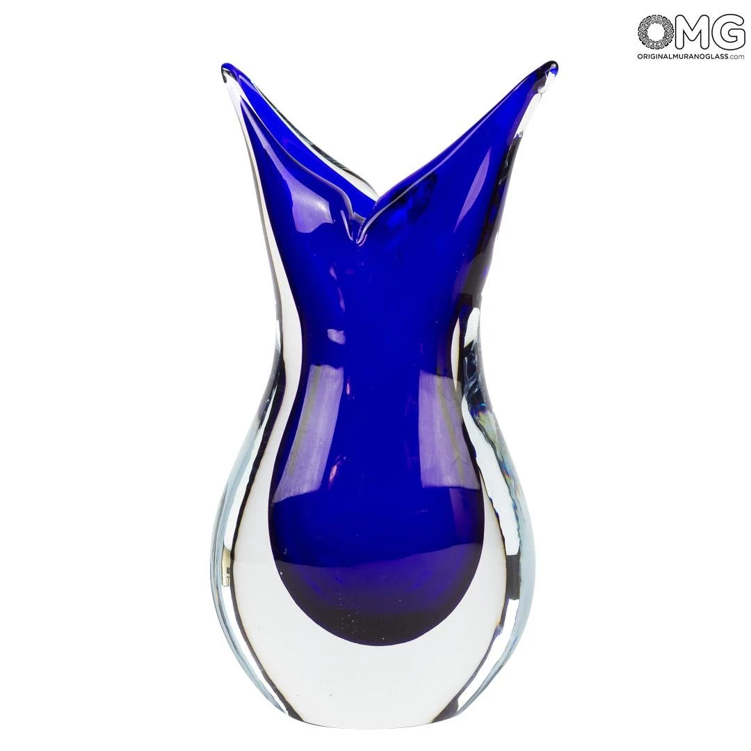 Vase Swallow - Blue Sommerso - Original Murano Glass OMG 3 Vase Swallow - Blue Sommerso - Original Murano Glass OMG