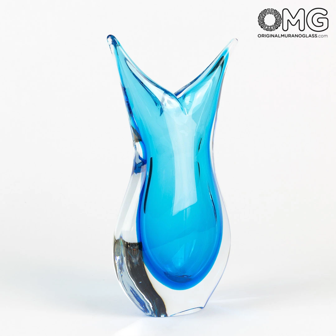Vase Swallow - Cyan Sommerso - Original Murano Glass OMG 4 Vase Swallow - Cyan Sommerso - Original Murano Glass OMG - Image 2