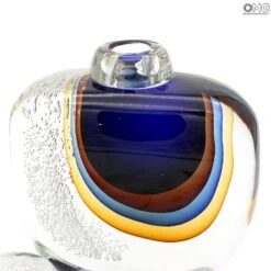 Bottle Laguna Blue Sommerso Murano Glass -Life Store vase venetian glass murano glass omg 99019