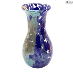 Vase Bottle Rainbow - Blue - Original Murano Glass OMG -Life Store vase venetian glass murano glass omg 9931