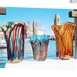 Fantasy Lava - Light Blue Napkins Vase - Original Murano Glass -Life Store vases omg original murano glass omg vetro1