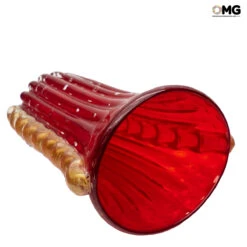 Vase Vulcano Red Gold - Original Murano Glass OMG -Life Store vasi green gold dettaglio 1