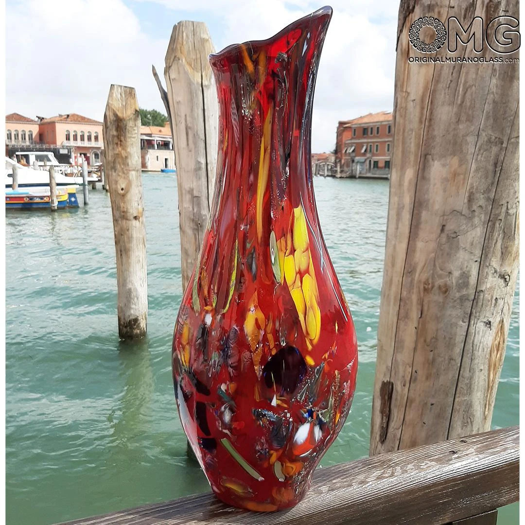 Vase Red - Multicolor Effects - Original Murano Glass OMG 4 Vase Red - Multicolor Effects - Original Murano Glass OMG - Image 2