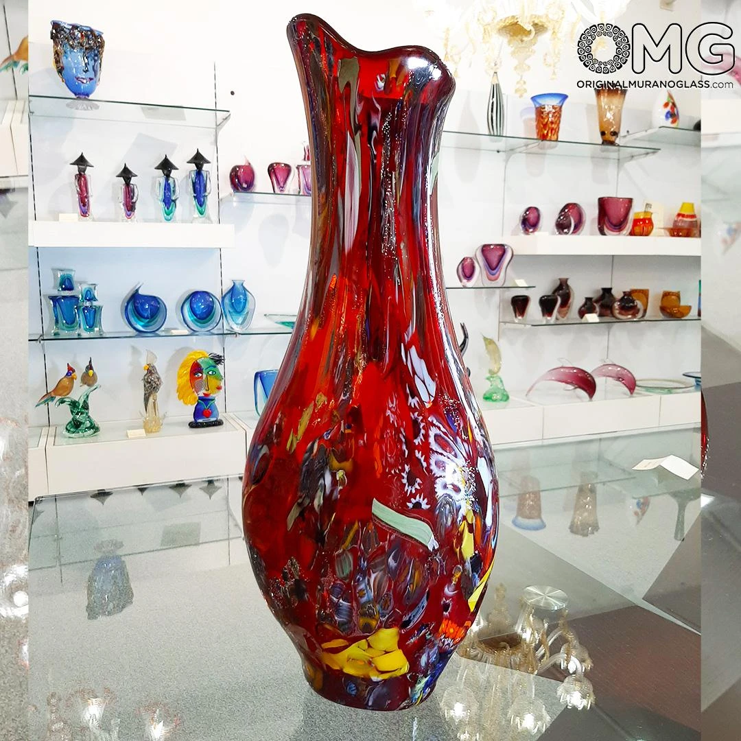 Vase Red - Multicolor Effects - Original Murano Glass OMG 11 Vase Red - Multicolor Effects - Original Murano Glass OMG - Image 9