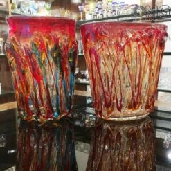 Basket - Red Vase - Original Murano Glass -Life Store venetian glass vase shwroom omg vases murano