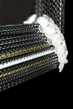 Fondaco - Black And Gold - Wall Venetian Mirror - Original Murano Glass OMG -Life Store venetian mirror appia original murano glass omg2