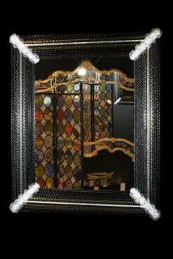 Fondaco - Black And Gold - Wall Venetian Mirror - Original Murano Glass OMG -Life Store venetian mirror appia original murano glass omg3