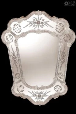 Filippo - Wall Venetian Mirror - Murano Glass And Gold 24carats