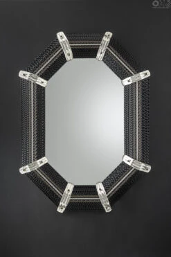 Black Night - Wall Venetian Mirror - Murano Glass -Life Store venetian mirror murano glass omg murano specchio 33