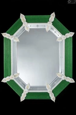 Herba - Green - Wall Venetian Mirror - Murano Glass