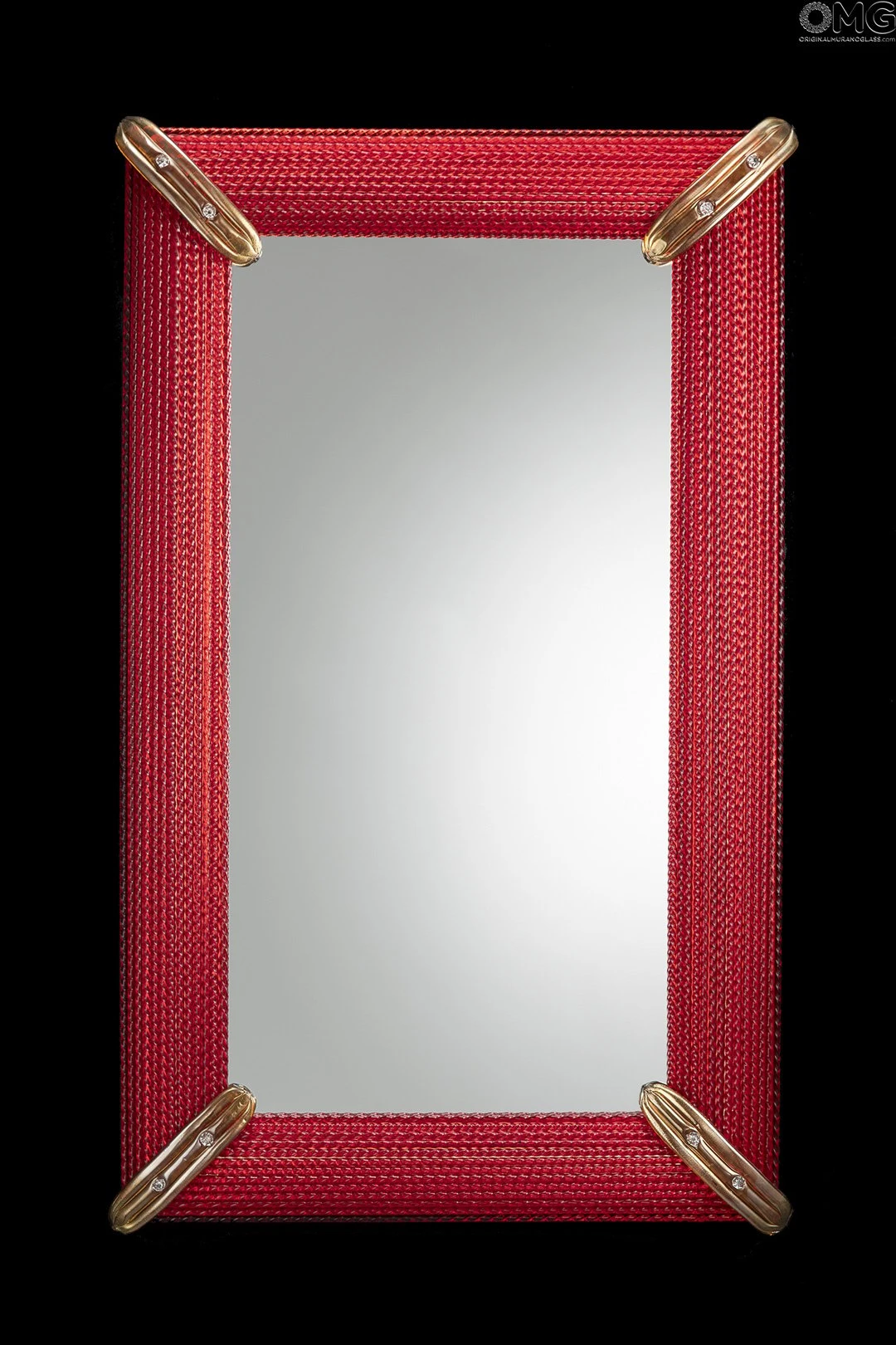 Fuoco - Red - Wall Venetian Mirror - Murano Glass