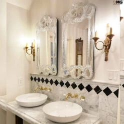 Ca Franchetti - Wall Venetian Mirror - Murano Glass And Gold 24carats -Life Store venetian mirror omg original murano glass1