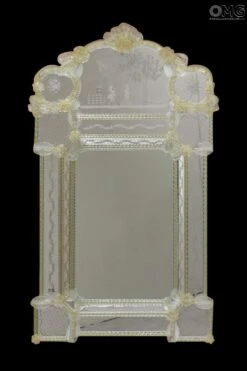 Amore - Wall Venetian Mirror - Murano Glass And Gold 24carats