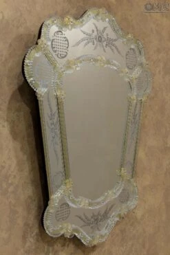 Filippo - Wall Venetian Mirror - Murano Glass And Gold 24carats -Life Store venetian mirror specchio original murano glass omg02 02