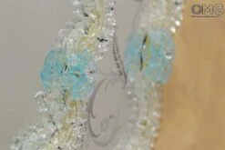 Fiorenza - Venetian Mirror - Light Blue Flowers 12 Fiorenza - Venetian Mirror - Light Blue Flowers -Life Store venetian mirror specchio original murano glass omg04 05